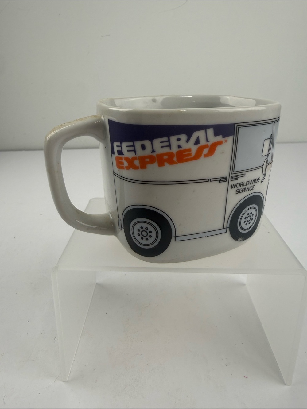 FedEx Federal Express Porcelain Coffee Mug Worldwide Service Delivery Truck